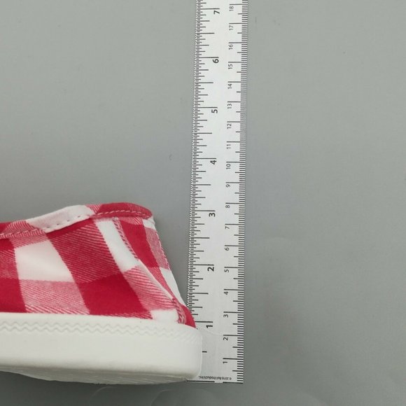 Womens Slip On Flat Loafer Sneaker Red/White Check EUR 42 NEW - Picture 8 of 8